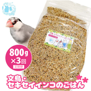 【3ヶ月定期便】fuu 文鳥・セキセイインコのごはん（800g）［145S45-T］