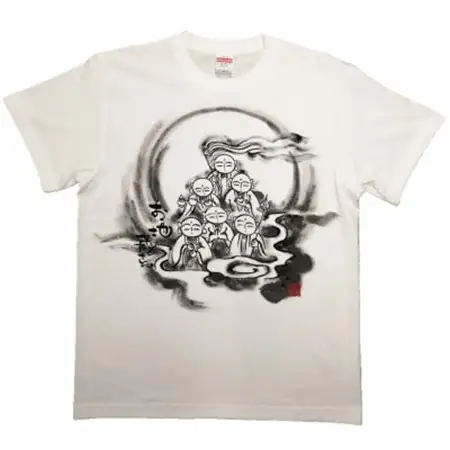 手描きTシャツ 仏画 六地蔵 白 (半袖 Lサイズ)【1615564】