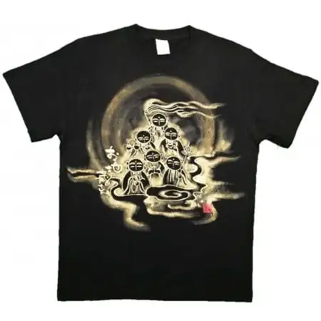 手描きTシャツ 仏画 六地蔵 黒 (半袖 Lサイズ)【1615577】