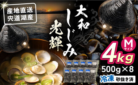 しじみ 産地直送！宍道湖産 冷凍大和しじみMサイズ4kg(500g×8) 砂抜き処理済 島根県松江市/りすたむmatsue[ALDE003] しじみ しじみ