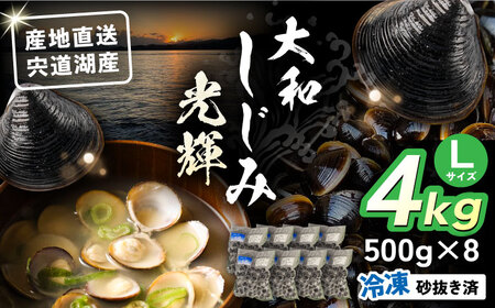 しじみ 産地直送！宍道湖産 冷凍大和しじみLサイズ4kg(500g×8) 砂抜き処理済 島根県松江市/りすたむmatsue[ALDE004] しじみ しじみ