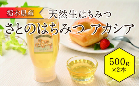 さとのはちみつ（地元産天然生はちみつ）アカシア 500g 2本セット｜蜂蜜