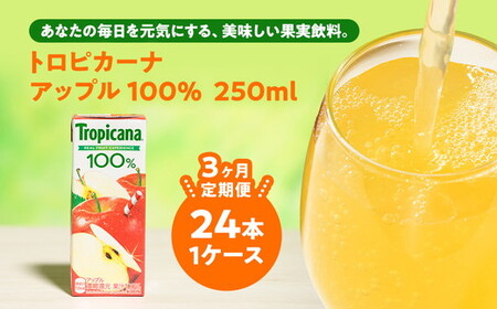 【定期便3ヶ月】トロピカーナ 100％ アップル 250ml LLスリム×24本 ※離島への配送不可