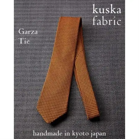 【手織りネクタイ】オレンジ ガルザタイ kuskafabric 丹後の絹織物【高島屋選定品】_装飾品・工芸品 ネクタイ・ベルト 服飾小物 _【1615555】
