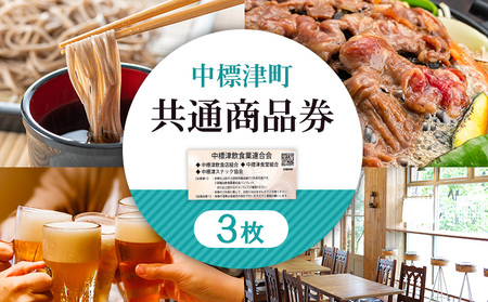 【中標津飲食】 共通商品券 3,000円分 中標津飲食業連合会【8100101】