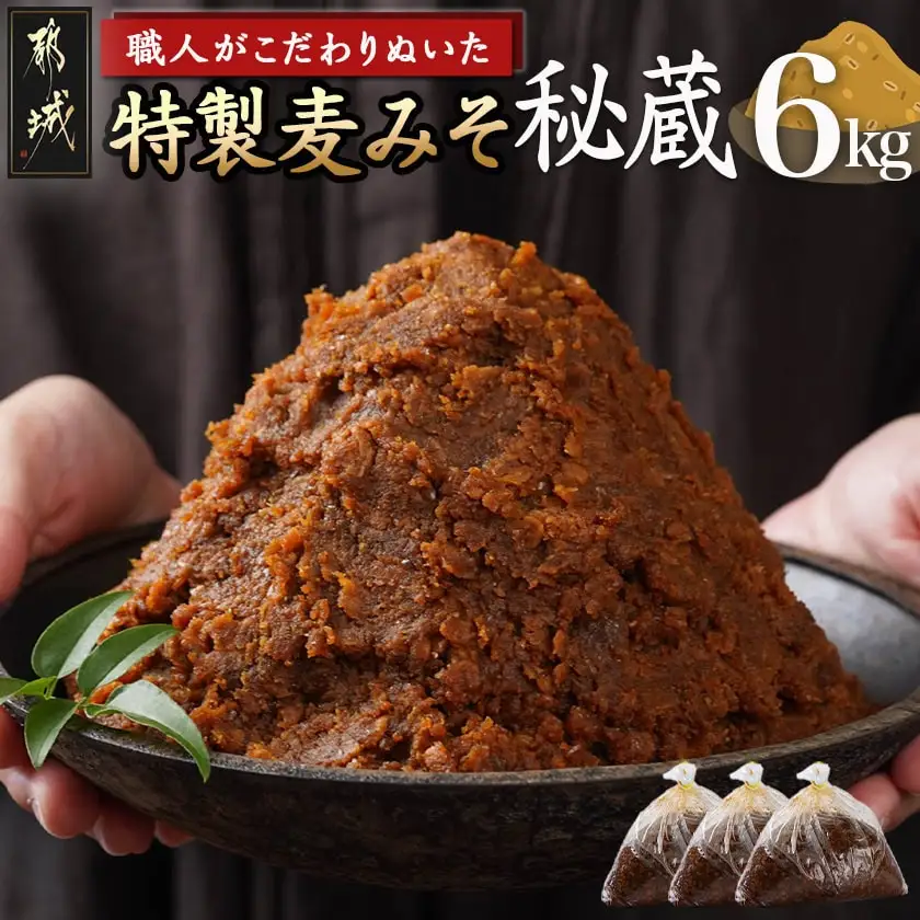職人がこだわりぬいた～特製麦みそ「秘蔵」6kg〔13-F201〕(都城市) 麦みそ 6kg