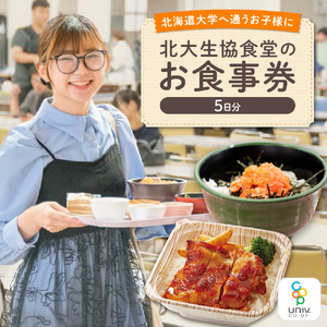北大生協食堂で利用できる　お食事券5日分（1日上限700円）