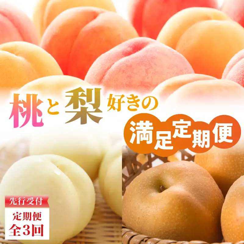 ≪先行受付≫【2026年度発送】 桃と梨好きの満足定期便【定期便全3回】060-T10