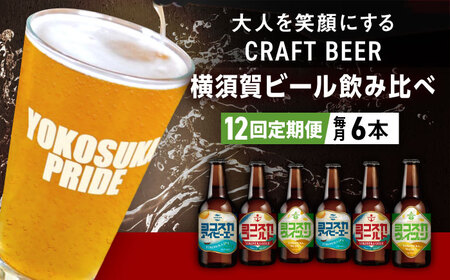 【全12回定期便】飲み比べ ビール 3種　6本セット （330ml瓶×計72本）クラフトビール 【有限会社たのし屋本舗】[AKAE052]