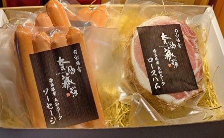 大和ポークの手詰めソーセージとロースハム お肉 豚肉 加工品 セット 