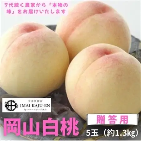 【2026年発送】岡山県産白桃　5玉・約1.3kg(クール便)【配送不可地域：離島】【1614347】