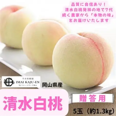 【2026年発送】岡山県産清水白桃　5玉・約1.3kg【配送不可地域：離島】【1614351】