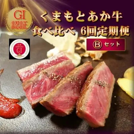 【毎月定期便】【GI認証】くまもとあか牛 食べ比べ Bセット(益城町)全6回【配送不可地域：離島】【4067035】