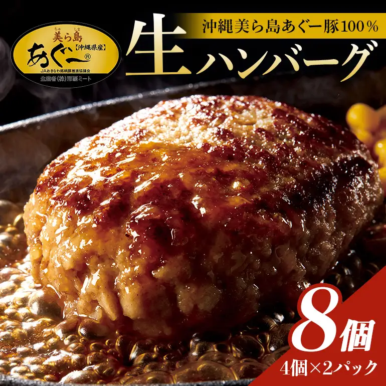 美ら島あぐー ハンバーグ 8個 セット 沖縄県 おかず 惣菜 アグー豚 使用 冷凍 4個×2パック 小分け おいしい 肉 糸満市 国産 肉汁 たっぷり ブランド豚 ジューシー 肉厚 お中元 ギフト プレゼント グルメ おつまみ ディナー オードブル 沖縄県 糸満市 61-20