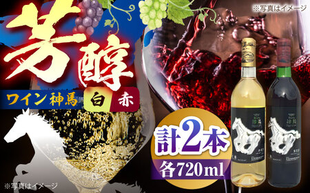 【父の日】ワイン「神馬」 赤・白 720ml×各1本 / お酒 赤ワイン 白ワイン 赤白セット 飲み比べ 人気 おすすめ フルボディ 辛口 / 栗東市 / 酒甚[BIAK005]