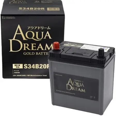 AQUADREAM GOLD ハイブリッド車補機用バッテリー S34B20R 1個_家電製品 アウトドア・カー用品  _【配送不可地域：沖縄県】【1608382】