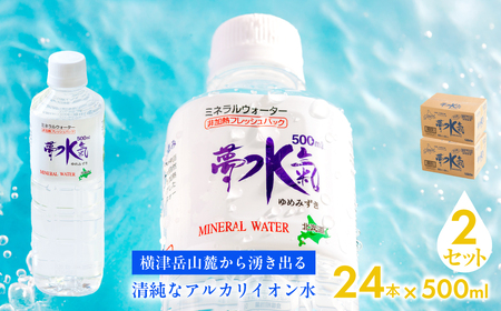 ミネラルウォーター夢水氣（500ml×24本）2セット 天然アルカリイオン水 NABI008