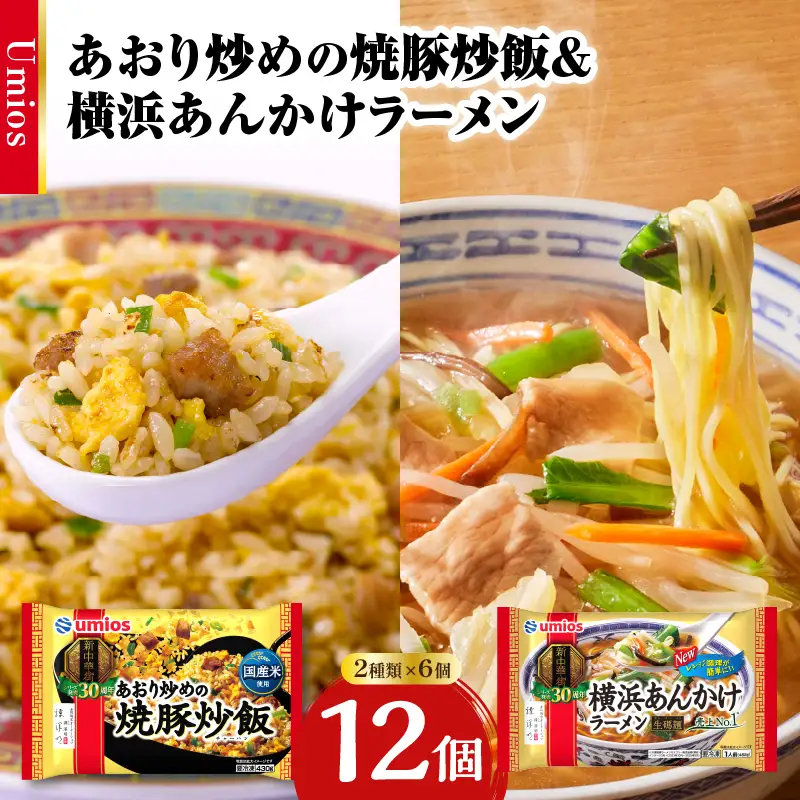 Umios 冷凍食品 あおり炒めの焼豚炒飯＆横浜あんかけラーメン詰合せセット 045-006