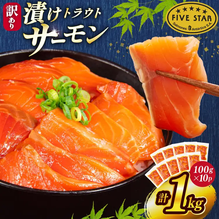 【ふるなび限定】 FIVE STAR ブランド 訳あり サーモン トラウト 漬け 総重量 1kg 100g×10p [20565453-F] FN-Limited-PR