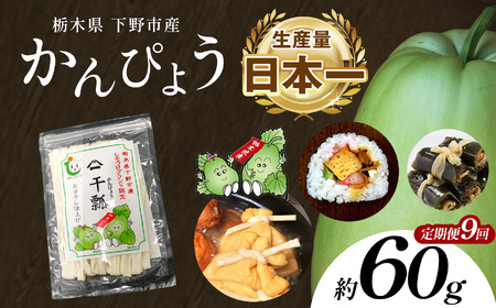 【定期便9回】下野ブランド 下野市産かんぴょう 約60g×1袋 | 栃木県 下野市