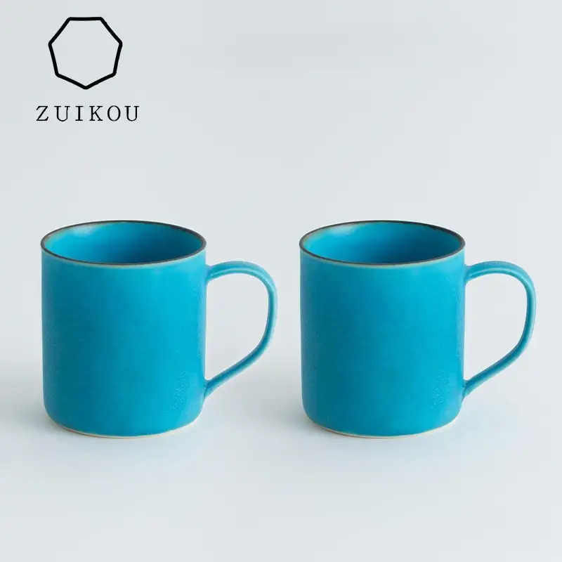 【瑞光窯-ZUIKOU-】コーヒーカップ tall ペアセット(ターコイズブルー/青)｜京都 清水焼 食器 おしゃれ 人気