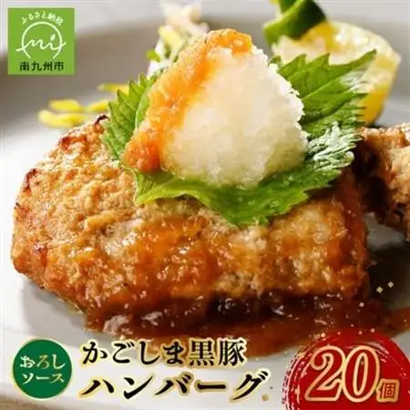 かごしま黒豚ハンバーグおろしソース20個【配送不可地域：離島】【1186219】