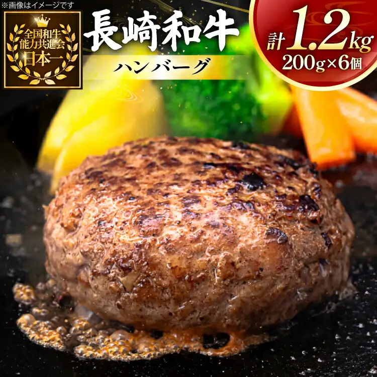 ハンバーグ 長崎和牛 100％ ハンバーグ (200g×6個) [黒牛 長崎県 東彼杵町 hs42bag750077]