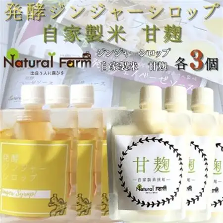 発酵ジンジャーシロップ＆甘麹　各3パックセット B7-3_飲料・ドリンク  ジュース   調味料   _【配送不可地域：離島】【1619473】