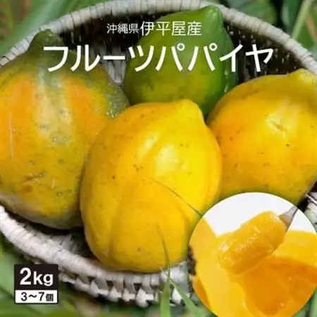 伊平屋産のフルーツパパイヤ 2kg【配送不可地域：離島】【1497086】