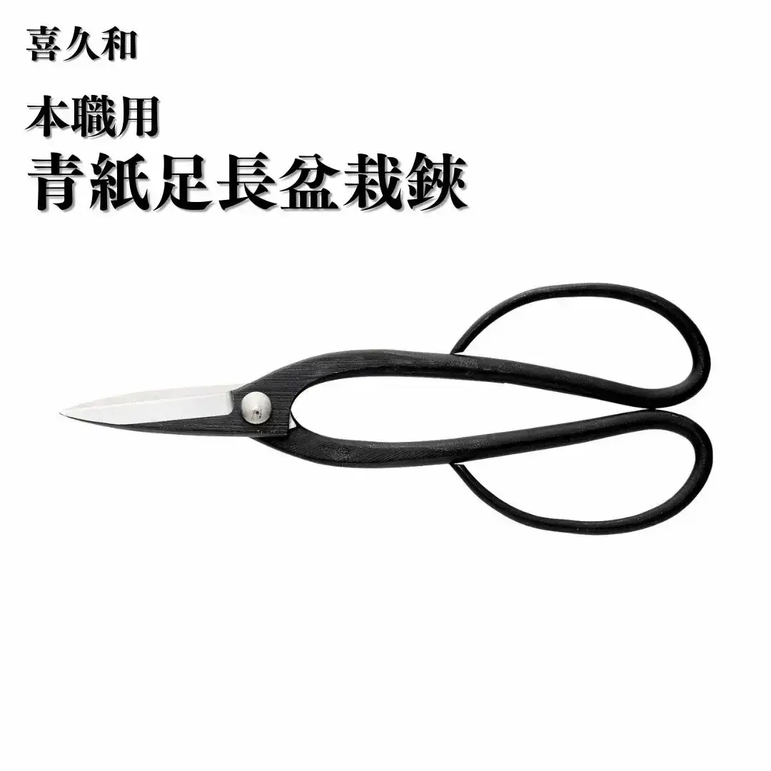 本職用青紙足長盆栽鋏 盆栽 盆栽道具 はさみ ハサミ 鋏 [喜久和] 【019S112】
