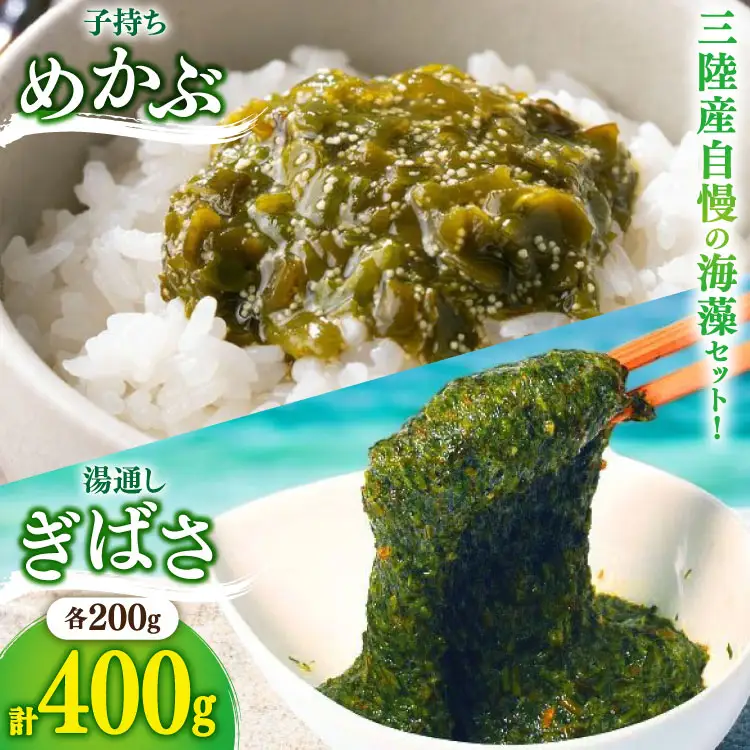 海藻 とんとん めかぶ 湯通し ぎばさ 各1本 セット [南三陸さんさんマルシェ 宮城県 南三陸町 m304amh600080]