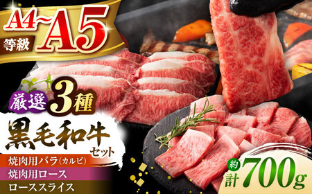 くまもと黒毛和牛「藤彩牛」厳選3種の食べ比べ計700g 3902 焼肉 BHAD012