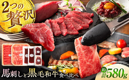 「熊本特産馬刺しとくまもと黒毛和牛」フジチクオリジナル贅沢食べ比べセット 3905[BHAD015]