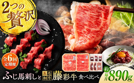 【全6回定期便】「フジチクオリジナル」ふじ馬刺しと藤彩牛の贅沢食べ比べセット 3906 ユッケ BHAD055 ユッケ