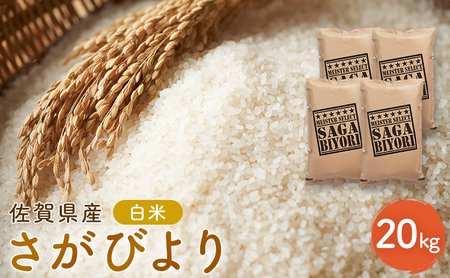 新米 先行予約 さがびより 佐賀県産 白米 20kg (5kg×4) 五つ星お米マイスター厳選 米 ※配送不可：離島