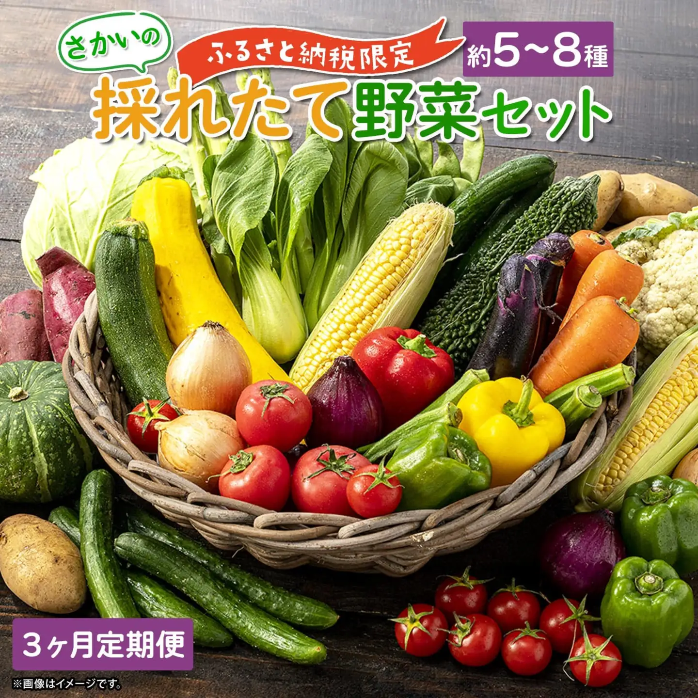 K2577 【定期便/3ヶ月連続お届け】さかいの採れたて 野菜セット(5～8種) 道の駅さかい おまかせ 産地直送 新鮮
