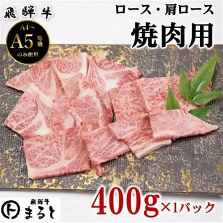 【飛騨牛】ロース・肩ロース焼き肉　400g(牛脂付き)【配送不可地域：離島】【1619921】