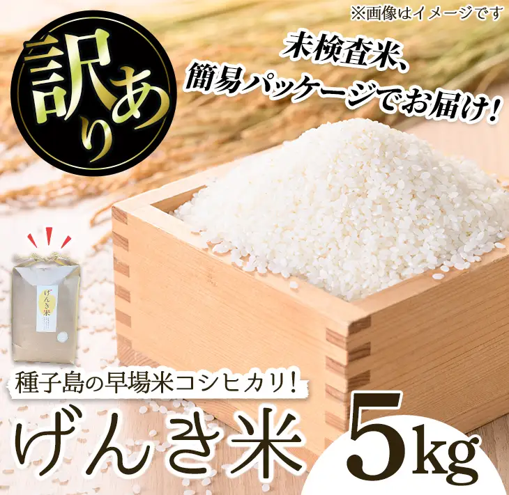 n355 令和7年産 未検査米 コシヒカリ5kg 早場米 訳アリ 簡易 パッケージ 米 お米 白米 【油久げんき村】