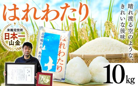 【コメ鑑定技術日本一の山金】 はれわたり 10kg （令和7年産） 特A 白米 精米 F21U-344