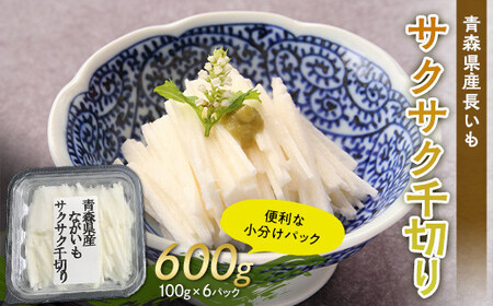 青森県産 長いも　サクサク千切り 600g(100g×6パック) 【なんぶ農援】便利な小分けパック 無添加 F21U-258