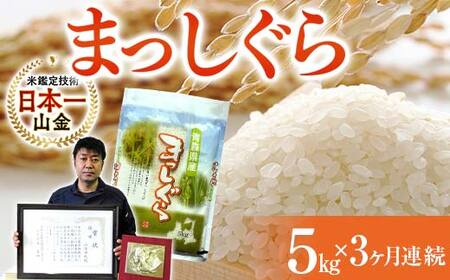 ＜定期便＞【コメ鑑定技術日本一の山金】 まっしぐら 5kg×3ヶ月連続（令和7年産） 白米 精米 F21U-481