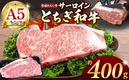 【栃木県共通返礼品】宮福笑牛（とちぎ和牛） A5 サーロインステーキ　約200g×2枚