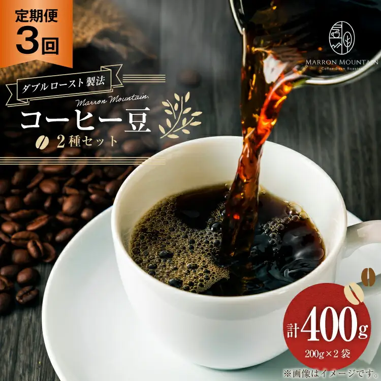 定期便 3回 コーヒー豆 2種セット 200g×2袋 [MARRON MOUNTAIN 埼玉県 小川町 311]