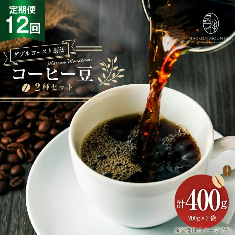 コーヒー 豆 2種セット 定期便 12回 200g×2袋 [MARRON MOUNTAIN 埼玉県 小川町 309]