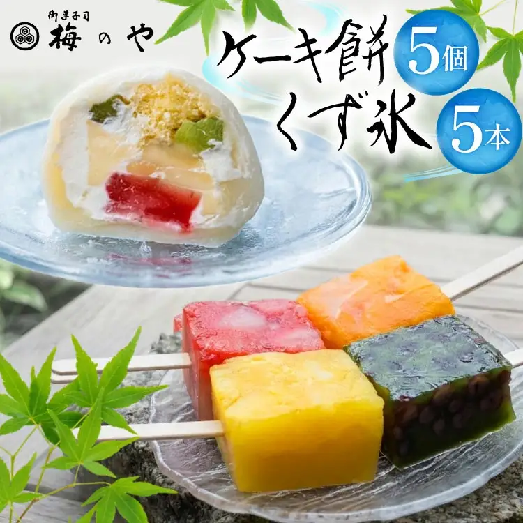 くず氷 5本 ケーキ餅 5個 [御菓子所 梅のや 愛知県 江南市 ko23btu310006]