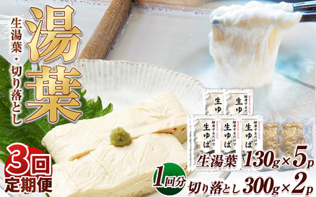【定期3回】湯葉（生湯葉・切落し）生湯葉130g×5、切落し300g×2 | 定期便 3回 湯葉 生湯葉 イソフラボン 美と健康のサポート 植物性タンパク質 低カロリー 栃木県 那珂川町