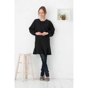 【ブラック】ラグランフリル割烹着