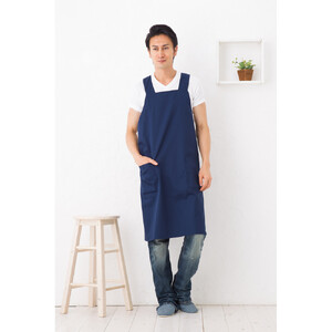 【ネイビー】 Ｔ/Ｃタブリエクロスメンズエプロン
