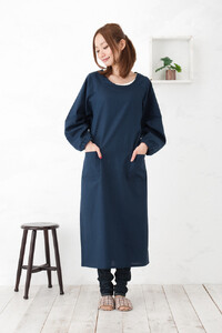 【ネイビー】ロングストレート割烹着