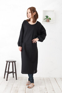 【ブラック】ロングストレート割烹着